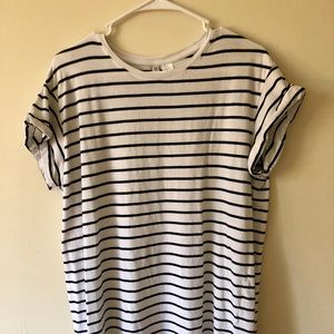 h&m shirt dress white